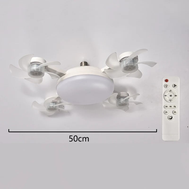 2‐in‐1 Silent LED Fan with Remote Control, Energy‐Saving Cooling & Lighting Combo for Home Bedroom