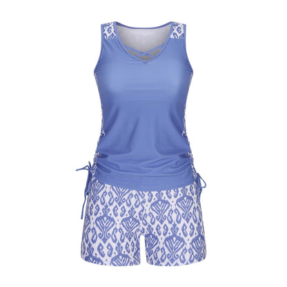 ⏰LAST DAY 50% OFF -Women's Tummy Control Tankini Set with Built-In Bra – Flattering Boho Swimwear with Shorts