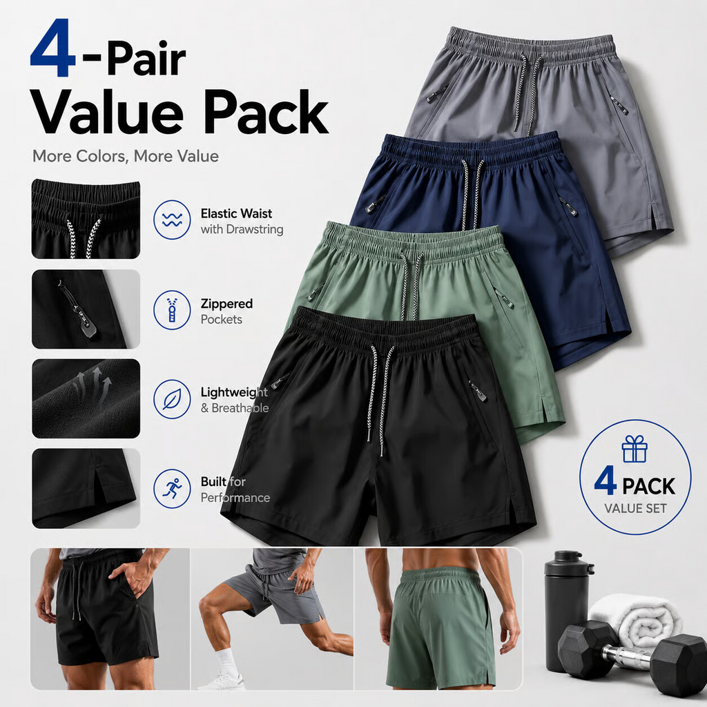 Ice Silk Quick-Dry Athletic Gym Shorts