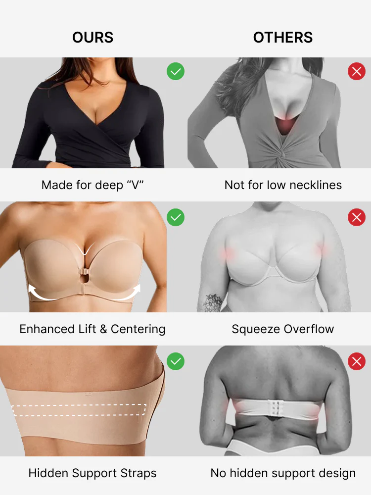 Women's Strapless Front Closure Push-Up Bra