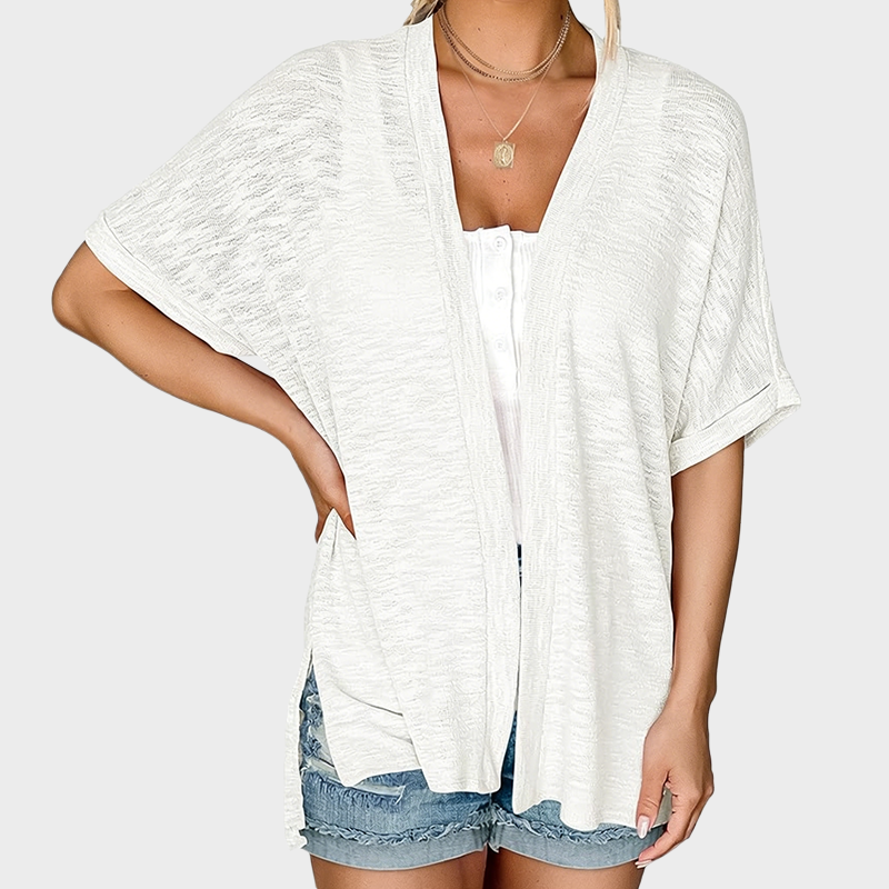 Short-sleeved casual solid coat