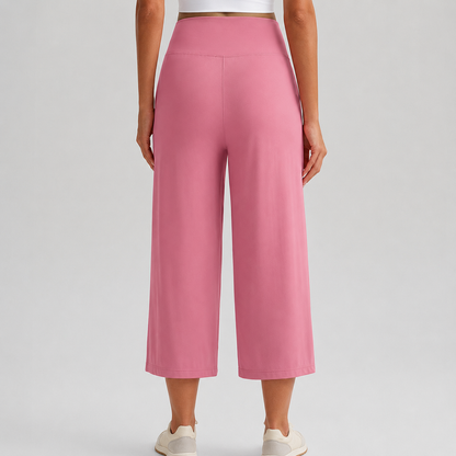 Women's High-Waist Wide-Leg Capri Pants