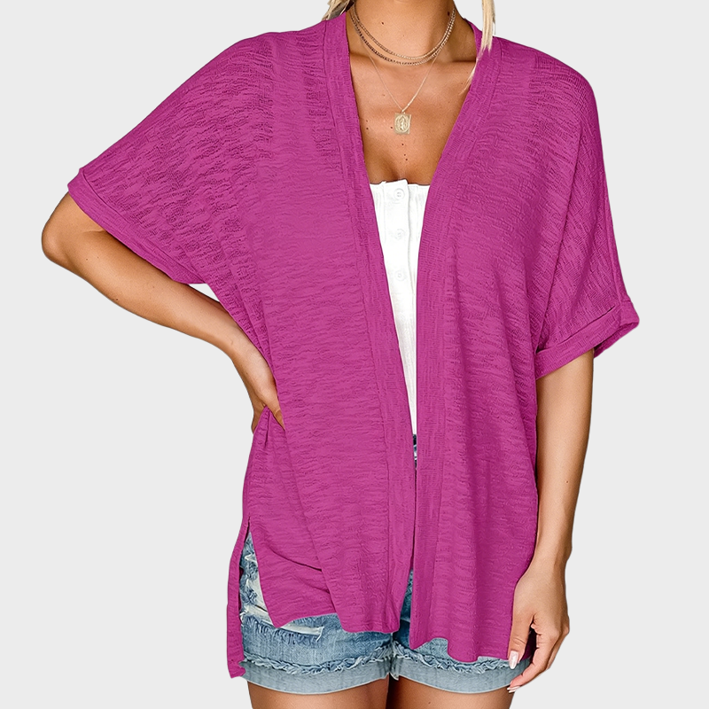 Short-sleeved casual solid coat