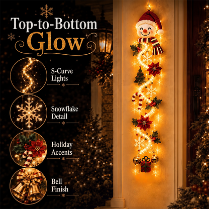 ⏳ Last Day 49% OFF – 🎄MerryCascade™ Glowing Christmas Door Hanger | 6 Festive Light Designs✨
