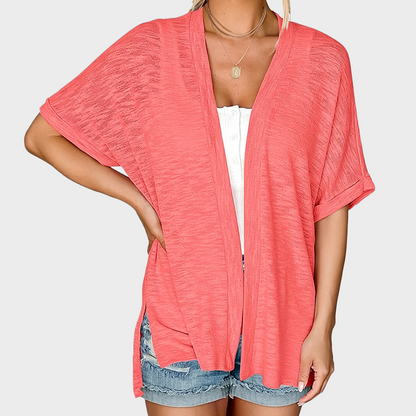 Short-sleeved casual solid coat