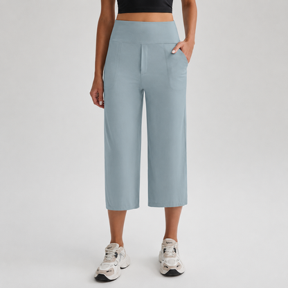 Women's High-Waist Wide-Leg Capri Pants