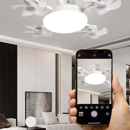 2‐in‐1 Silent LED Fan with Remote Control, Energy‐Saving Cooling & Lighting Combo for Home Bedroom