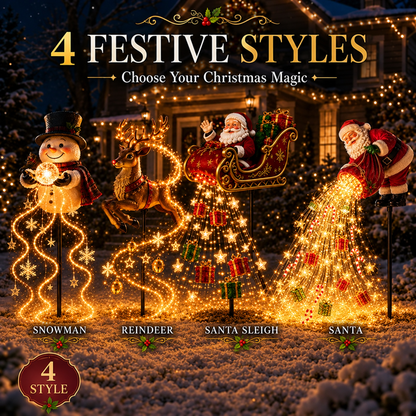🎅✨ 2026 New Santa’s Flying Sleigh Gift Cascade – Solar Christmas Garden Light