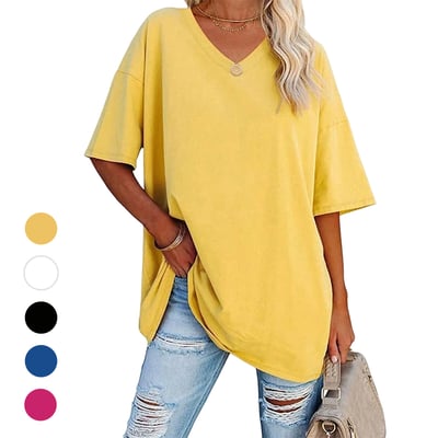 V-Neck Loose Casual Short Sleeve T-Shirt