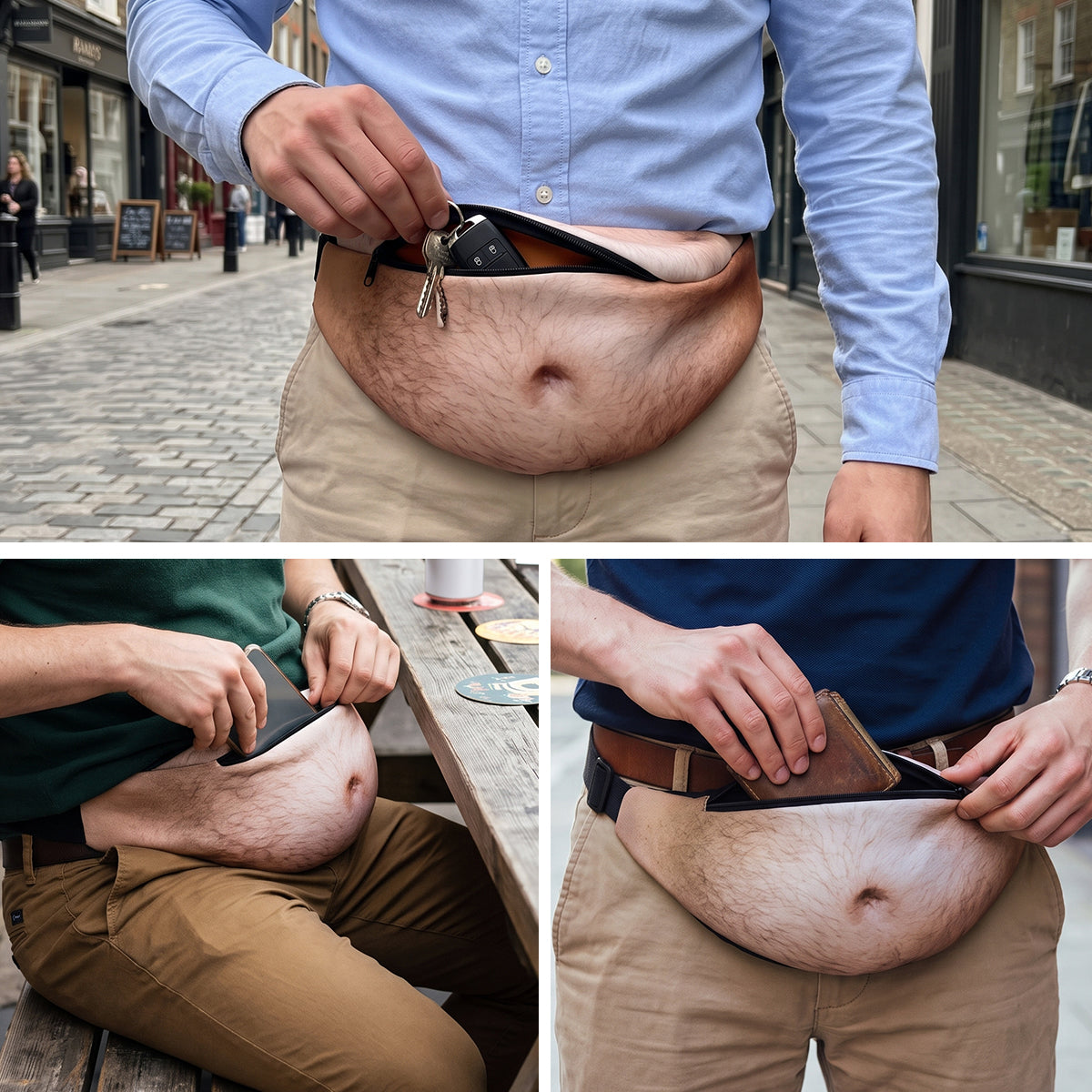 Funny Belly Bag – Realistic Big Belly Novelty Waist Bag