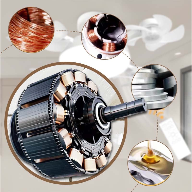 2‐in‐1 Silent LED Fan with Remote Control, Energy‐Saving Cooling & Lighting Combo for Home Bedroom