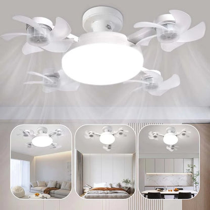 2‐in‐1 Silent LED Fan with Remote Control, Energy‐Saving Cooling & Lighting Combo for Home Bedroom