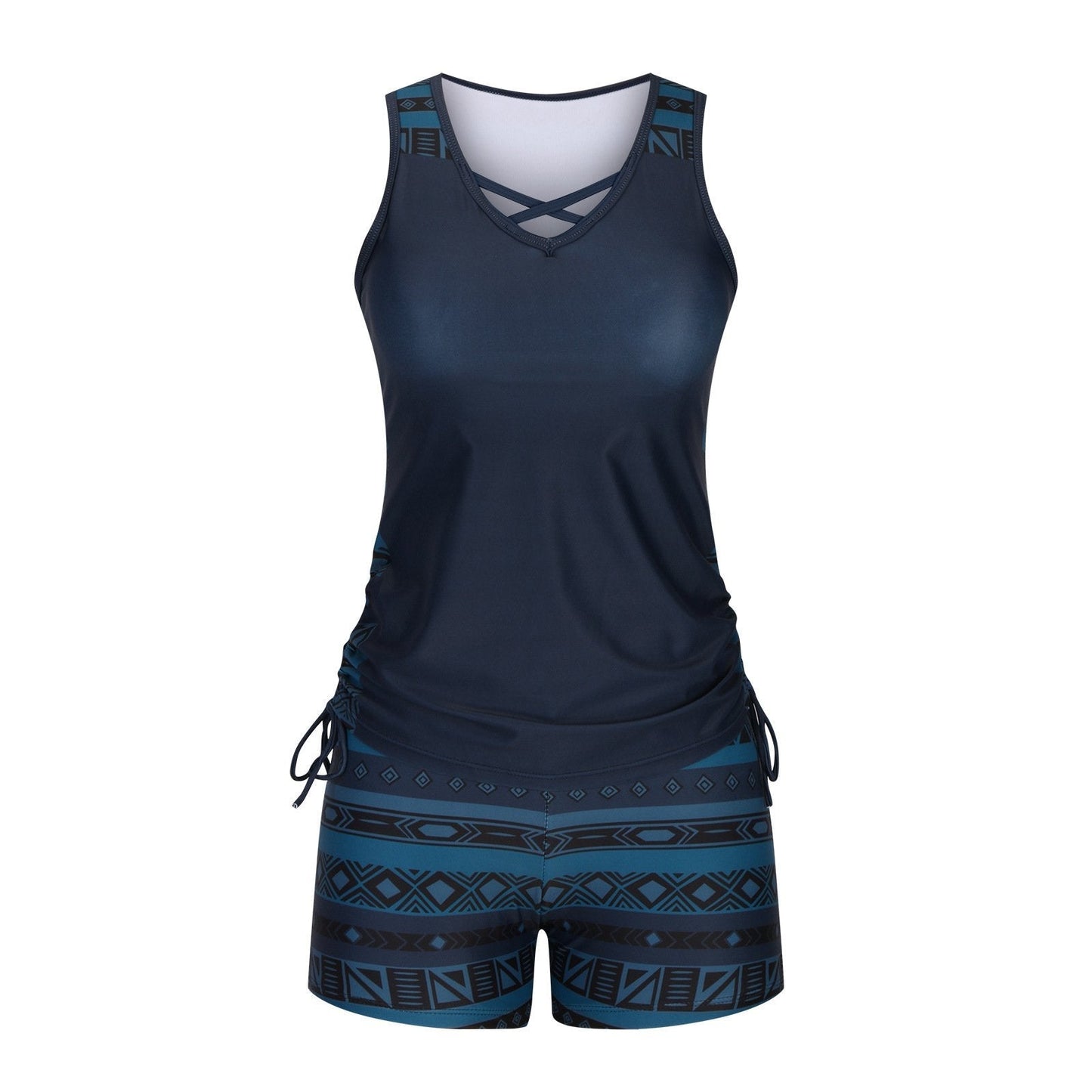 ⏰LAST DAY 50% OFF -Women's Tummy Control Tankini Set with Built-In Bra – Flattering Boho Swimwear with Shorts