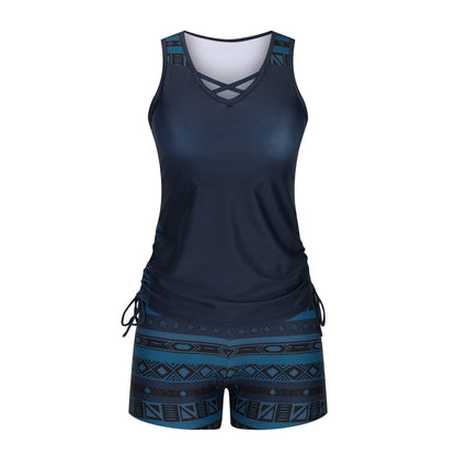 ⏰LAST DAY 50% OFF -Women's Tummy Control Tankini Set with Built-In Bra – Flattering Boho Swimwear with Shorts