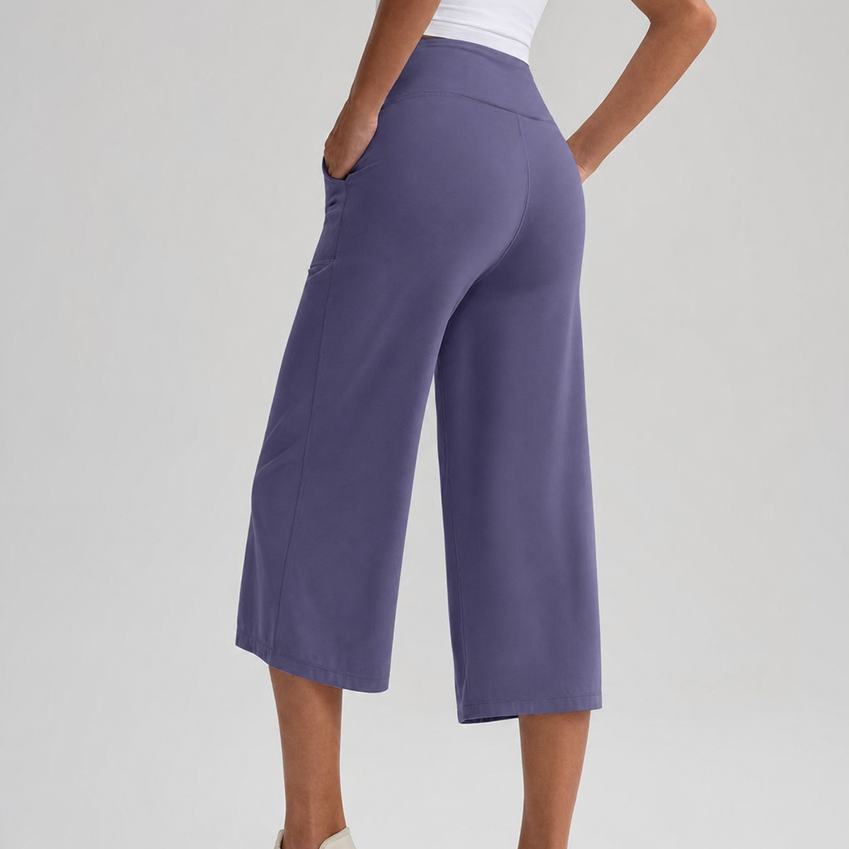 Women's High-Waist Wide-Leg Capri Pants