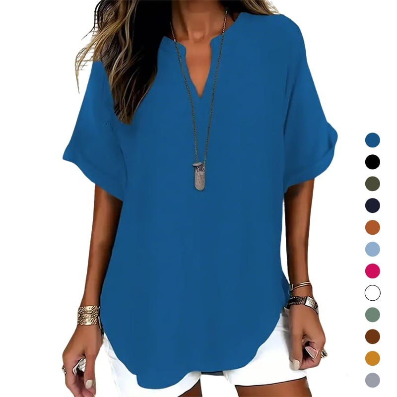 Loose Solid Color Women's Casual Blouse