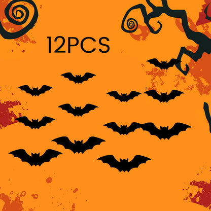 Halloween LED Flying Bat Decorations – Glowing 3D Bat Wall Decor for Porch, Window, Door, Garage & Party Backdrop