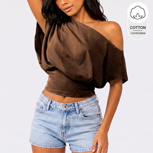 One Shoulder Casual Fashion Tee