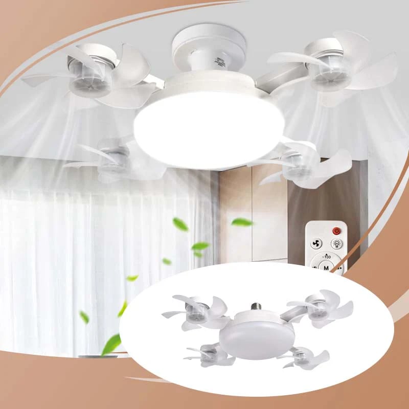 2‐in‐1 Silent LED Fan with Remote Control, Energy‐Saving Cooling & Lighting Combo for Home Bedroom