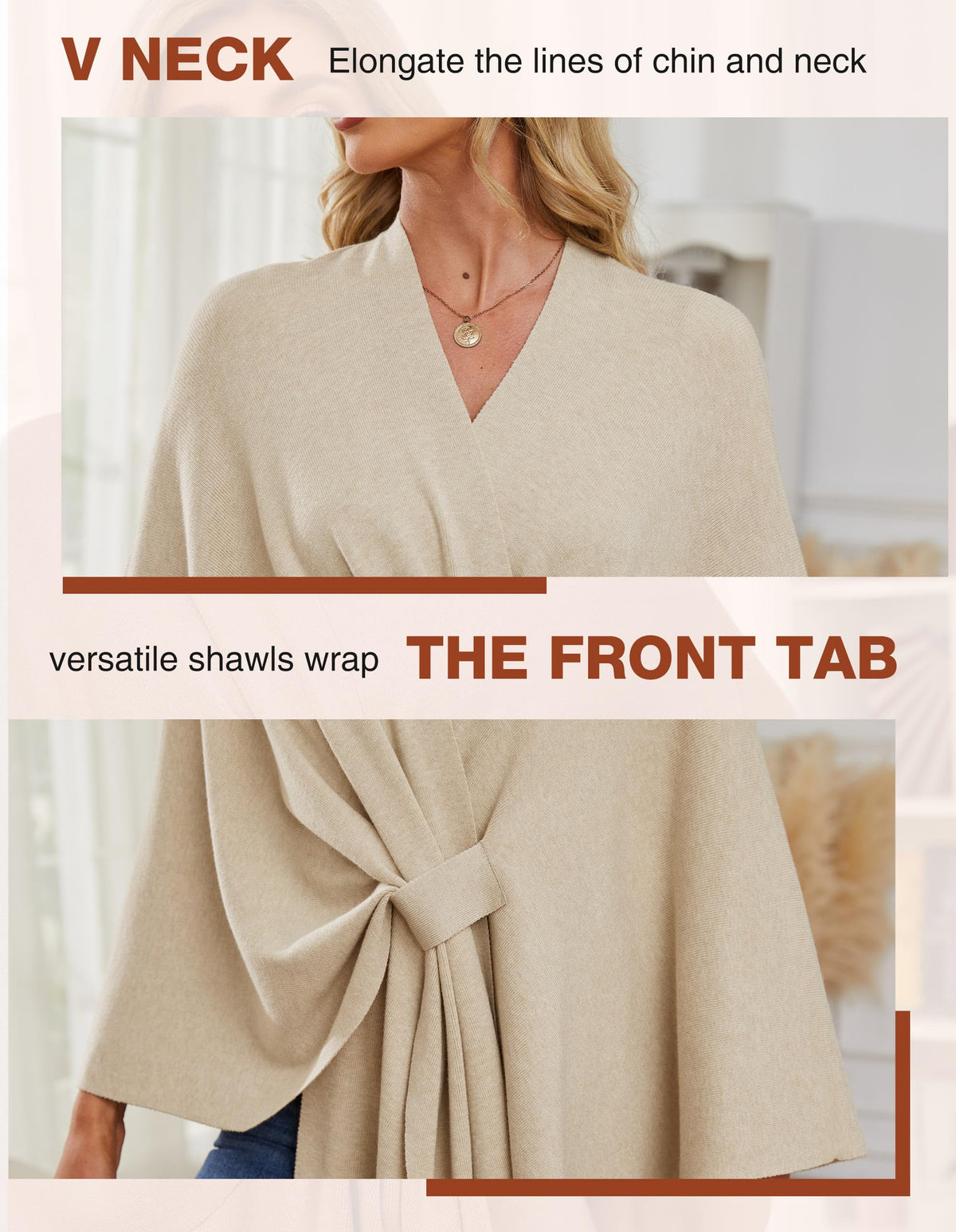Women's Elegant Cape Shawl Wrap for Spring Fall Winter – Cozy, Chic & Effortless Style