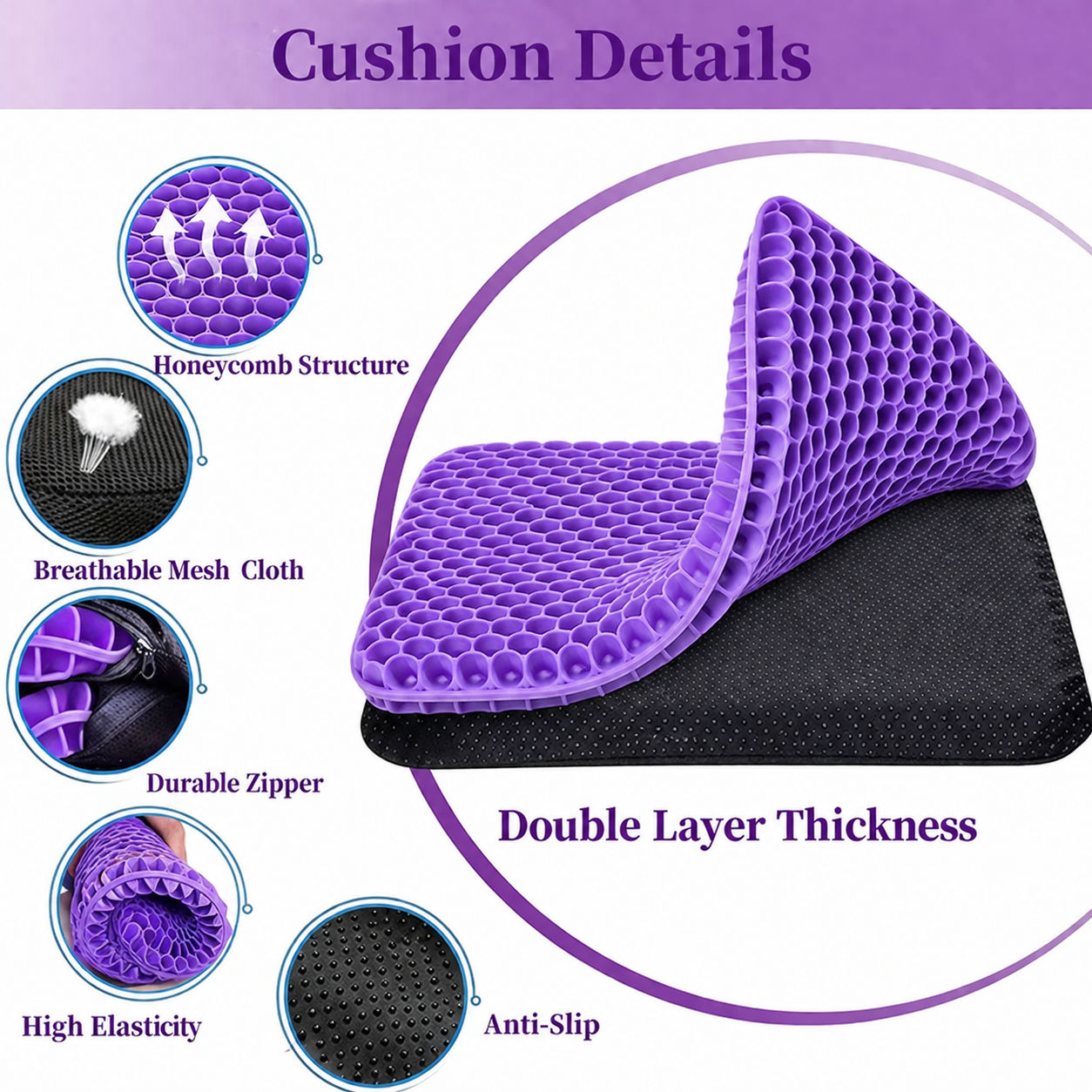 ✨ Ergonomic Silicone Seat Cushion – Relief You Can Feel