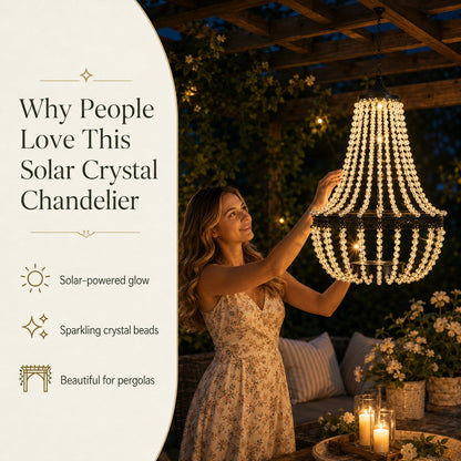 ✨ Solar Crystal Chandelier Light