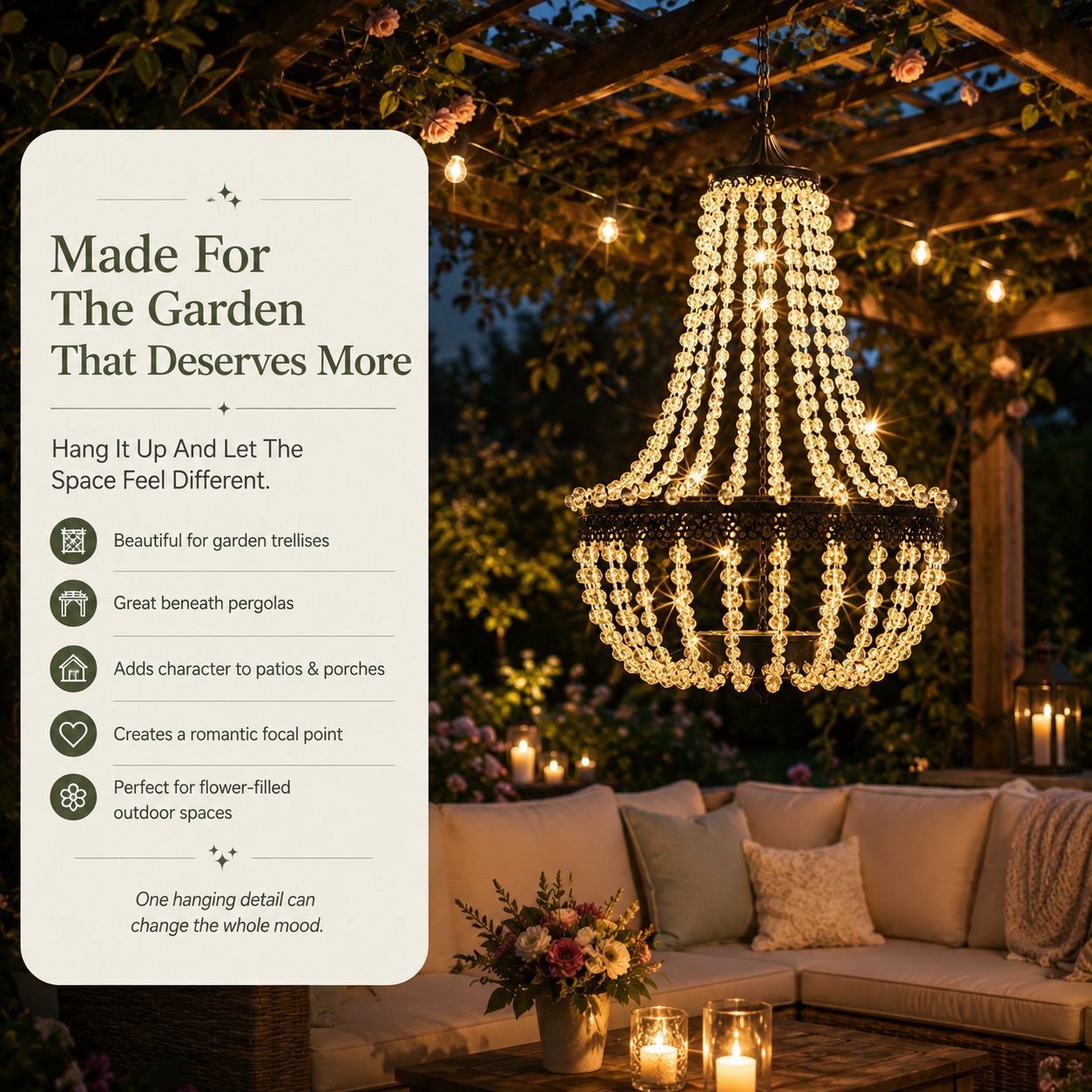 ✨ Solar Crystal Chandelier Light