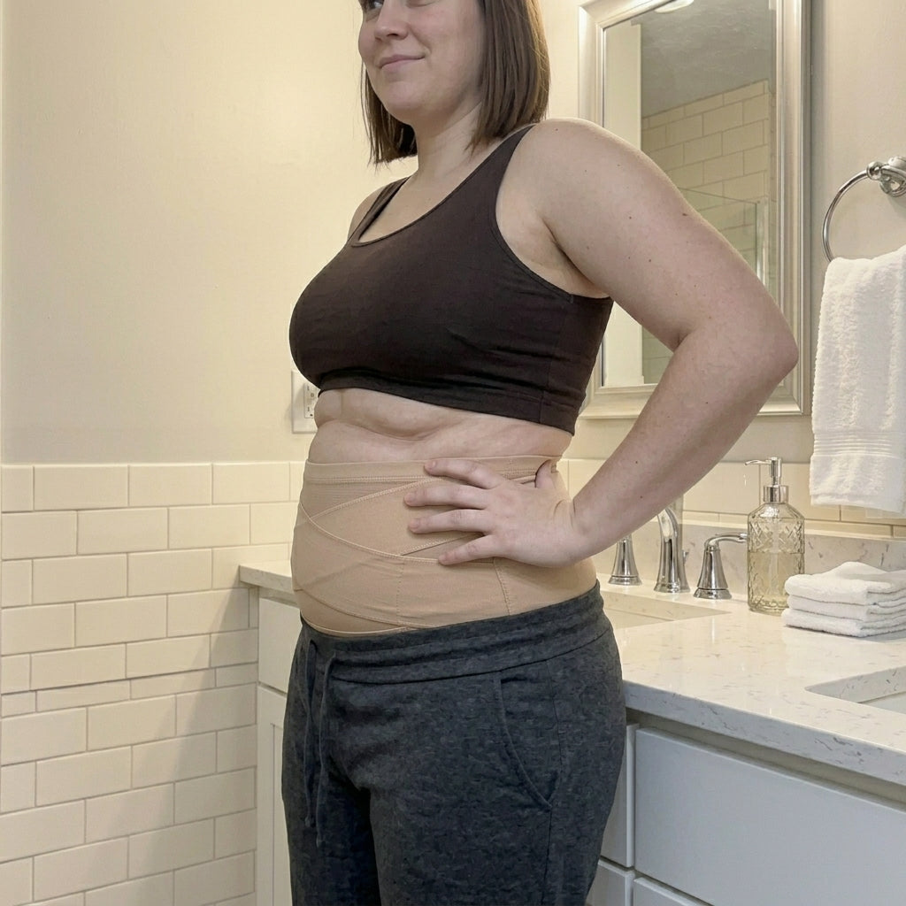 Woman wearing Tryzenviax under clothes