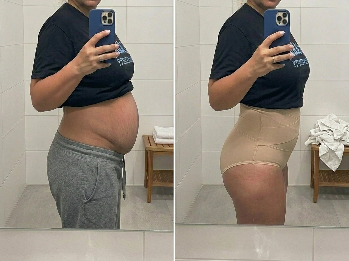 Before after postpartum belly Tryzenviax