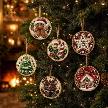 Christmas DIY Diamond Painting Ornaments Kit (12-Piece) – Xmas Tree Hanging Craft Decoration