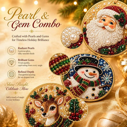 Christmas DIY Diamond Painting Ornaments Kit (12-Piece) – Xmas Tree Hanging Craft Decoration