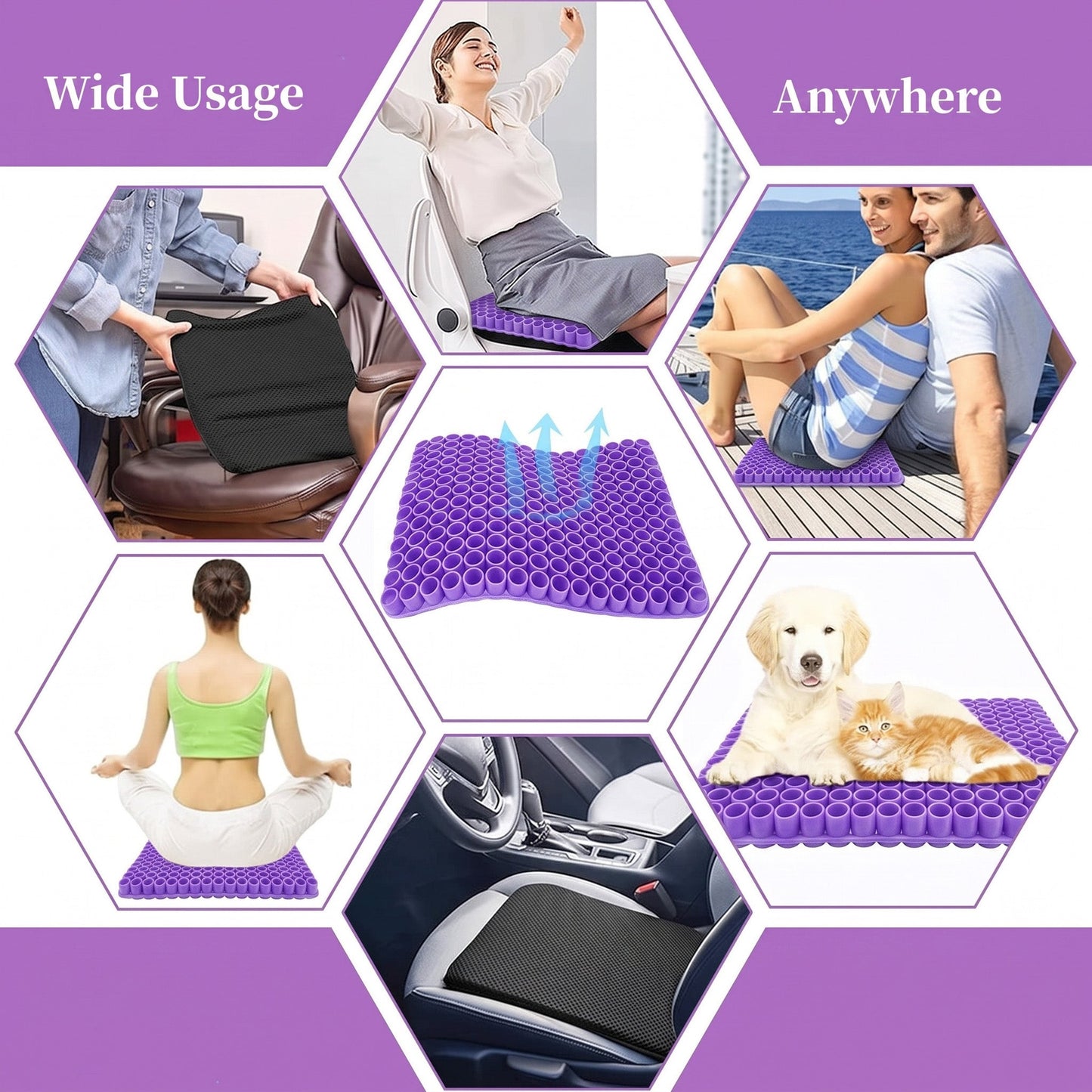 ✨ Ergonomic Silicone Seat Cushion – Relief You Can Feel