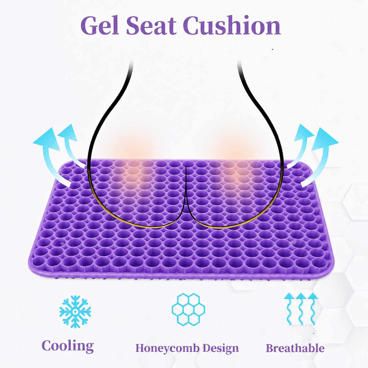 ✨ Ergonomic Silicone Seat Cushion – Relief You Can Feel