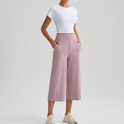 Women's High-Waist Wide-Leg Capri Pants