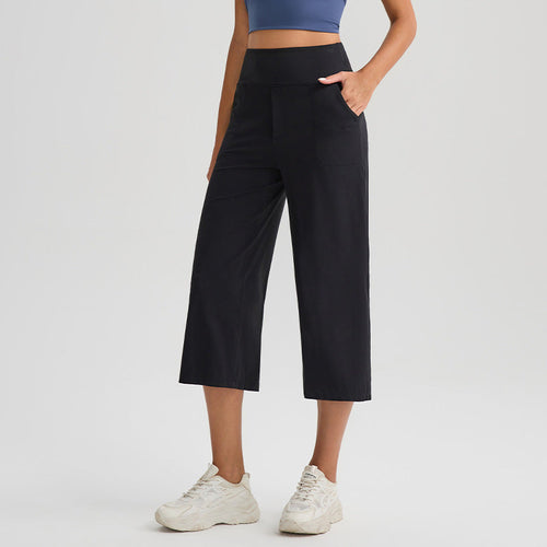 Women's High-Waist Wide-Leg Capri Pants
