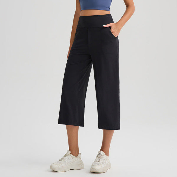 Women's High-Waist Wide-Leg Capri Pants